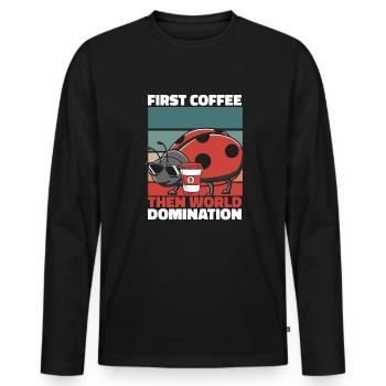 Ladybug Coffee Sunglasses - Men's Premium Organic Long Sleeve Shirt - black - Front - Nico (187cm)
