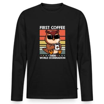 Bird Ornithologist Coffee Sunglasses - Men's Premium Organic Long Sleeve Shirt - black - Front - Nico (187cm)