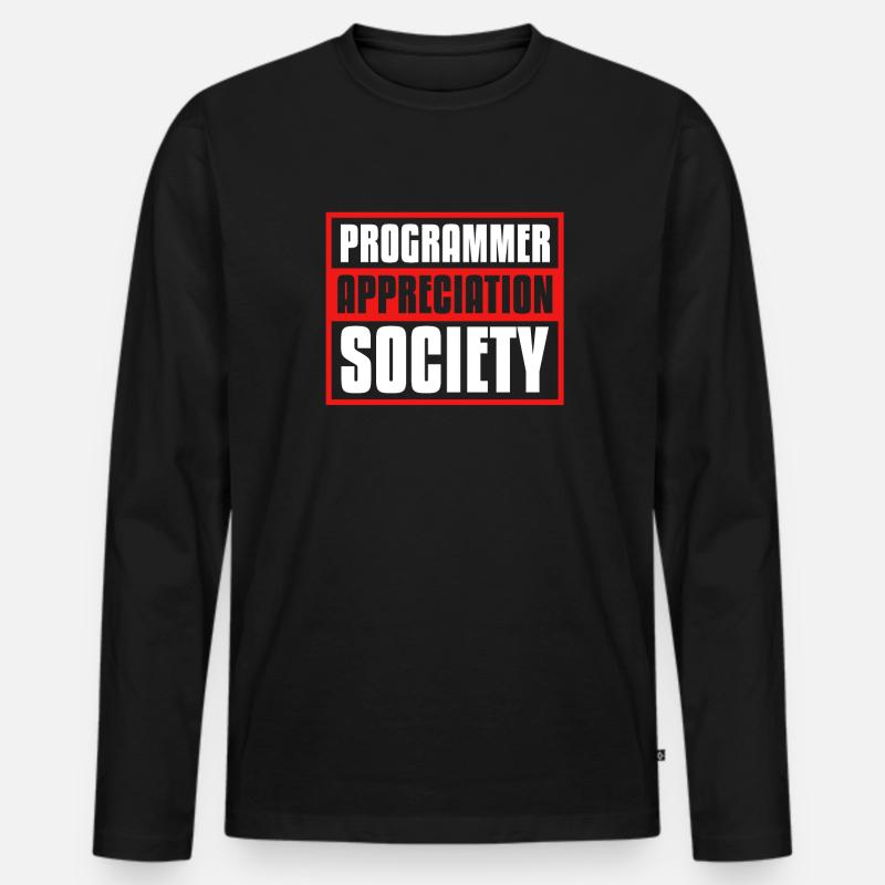 Developer Coder Programmer Society - Men's Premium Organic Long Sleeve Shirt - black