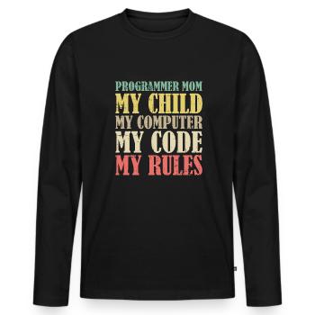 Developer Coder Programmer Mama - Men's Premium Organic Long Sleeve Shirt - black - Front - Nico (187cm)