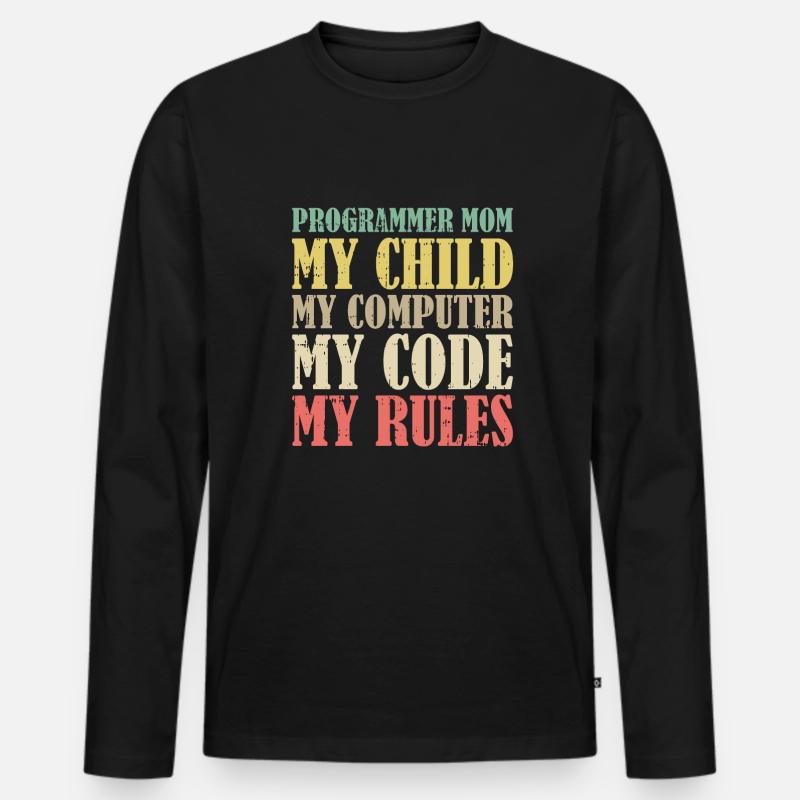 Entwickler Coder Programmierer Mama Männer Premium Bio Langarmshirt