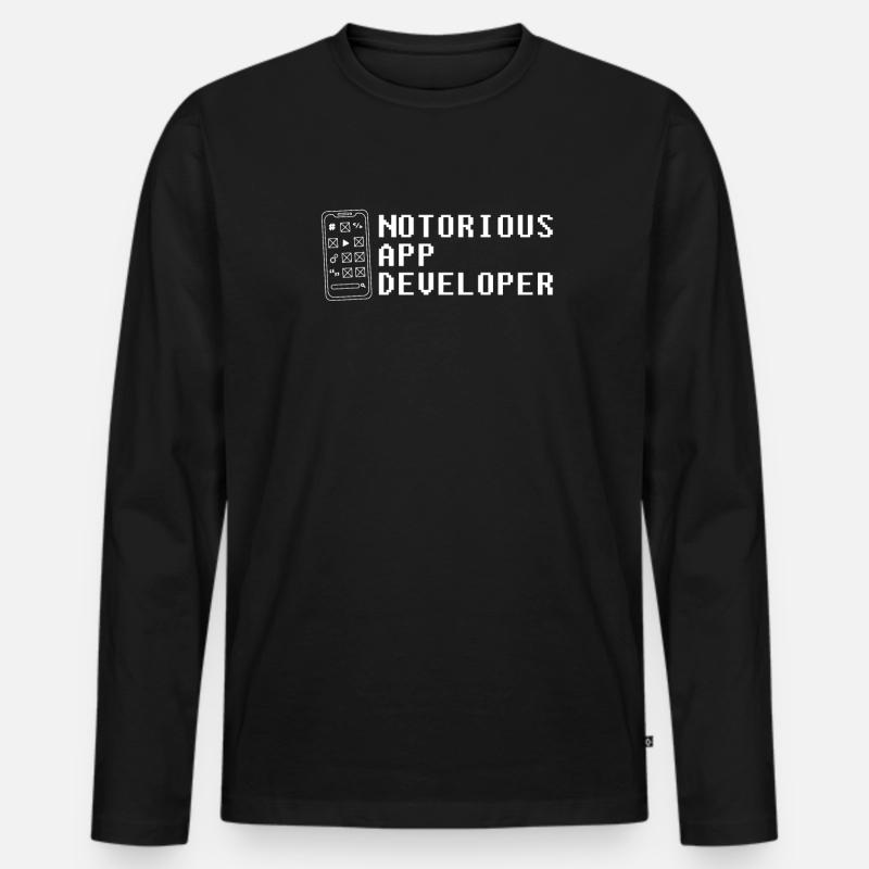 Developer Coder Programmer Developer - Men's Premium Organic Long Sleeve Shirt - black