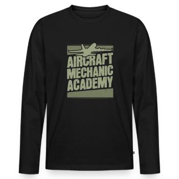 Aircraft Mechanic Academy - Men's Premium Organic Long Sleeve Shirt - black - Front - Nico (187cm)