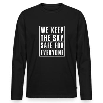 Mécanicien d’avion Sky - T-shirt manches longues Premium bio Homme - noir - Devant - Nico (187cm)