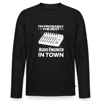 Sound Engineer Mixer - Men's Premium Organic Long Sleeve Shirt - black - Front - Nico (187cm)