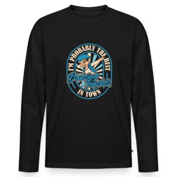 Dabs de professeur de danse - T-shirt manches longues Premium bio Homme - noir - Devant - Nico (187cm)