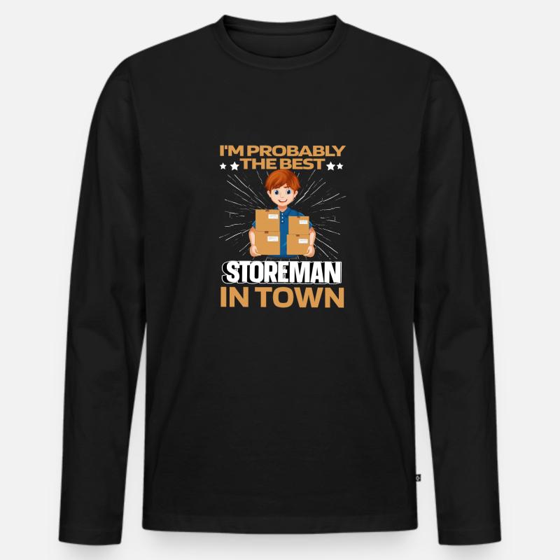 Lagerist Lagerarbeiter - Männer Premium Bio Langarmshirt - Schwarz