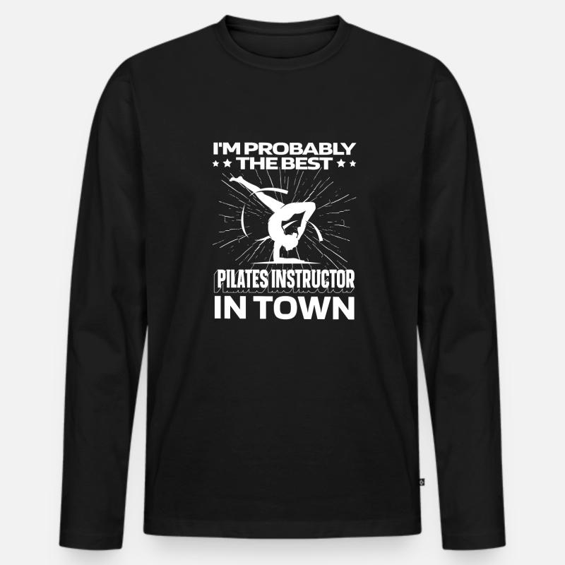 Pilatestrainer Pilates Lehrer Witzig - Männer Premium Bio Langarmshirt - Schwarz