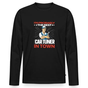Screwdriver Tuning Tuner Key - Men's Premium Organic Long Sleeve Shirt - black - Front - Nico (187cm)