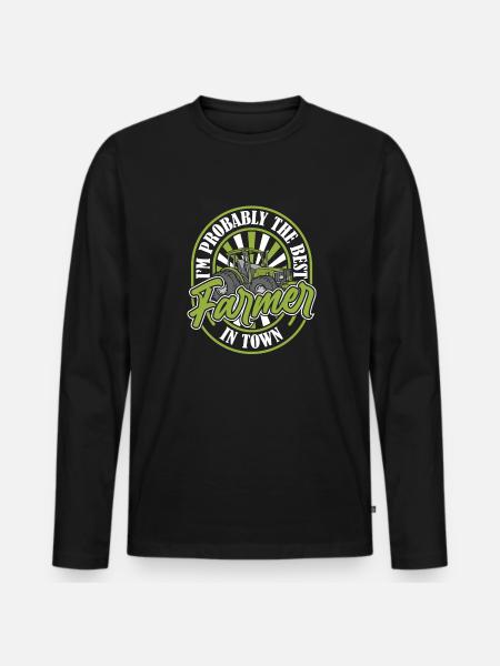 Farmer Farmer - Men's Premium Organic Long Sleeve Shirt - black
