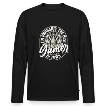 Board Game Board Game Funny - Men's Premium Organic Long Sleeve Shirt - black - Front - Nico (187cm)