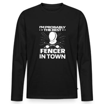 Fechten Fechter Witzig - Männer Premium Bio Langarmshirt - Schwarz - Vorne - Nico (187cm)