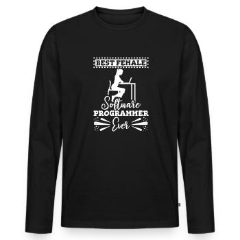 Developer Coder Programmer Female - Men's Premium Organic Long Sleeve Shirt - black - Front - Nico (187cm)