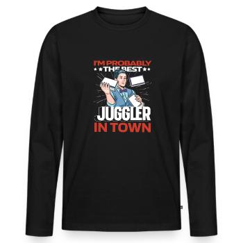 Jonglieren Jongleur Witzig - Männer Premium Bio Langarmshirt - Schwarz - Vorne - Nico (187cm)