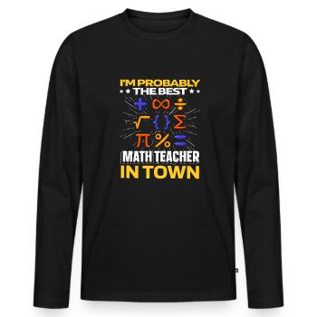 Math Math Funny - Men's Premium Organic Long Sleeve Shirt - black - Front - Nico (187cm)