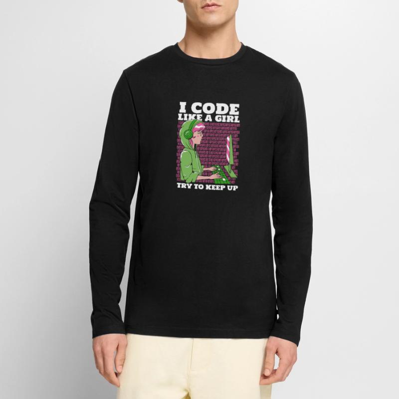 Developer Coder Programmer Men's Premium Organic Long Sleeve Shirt