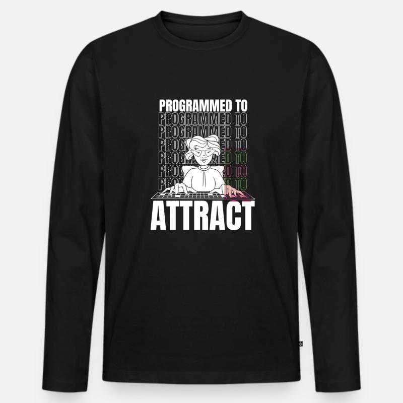 Developer Coder Programmer Funny - Men's Premium Organic Long Sleeve Shirt - black