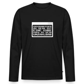Programmeur Codeur développeur - T-shirt manches longues Premium bio Homme - noir - Devant - Nico (187cm)