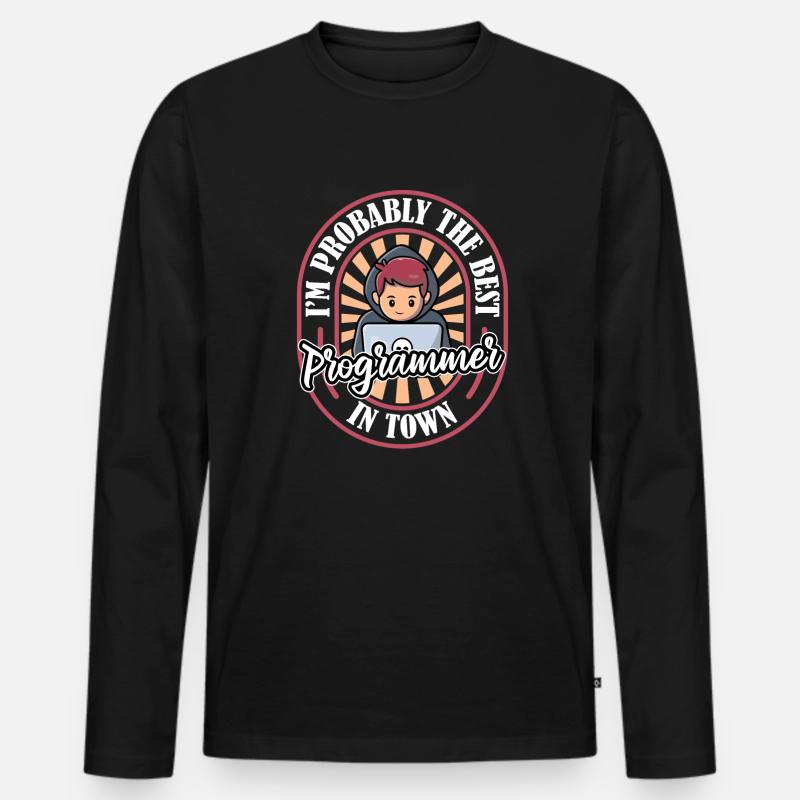 Développeur Coder Programmeur Drôle - T-shirt manches longues Premium bio Homme - noir