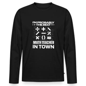 Math Math Funny - Men's Premium Organic Long Sleeve Shirt - black - Front - Nico (187cm)