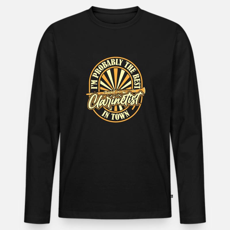 Klarinette Klarinettist - Männer Premium Bio Langarmshirt - Schwarz