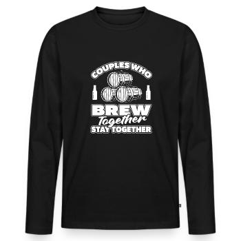 Hobbybrauer Bier Craft Beer Paar - Männer Premium Bio Langarmshirt - Schwarz - Vorne - Nico (187cm)