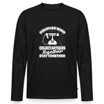 Antiques Antique Dealers Couple - Men's Premium Organic Long Sleeve Shirt - black - Front - Nico (187cm)