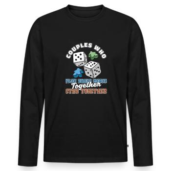 Board Game Board Game Couple - Men's Premium Organic Long Sleeve Shirt - black - Front - Nico (187cm)