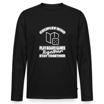 Board Game Board Game Couple - Men's Premium Organic Long Sleeve Shirt - black - Front - Nico (187cm)