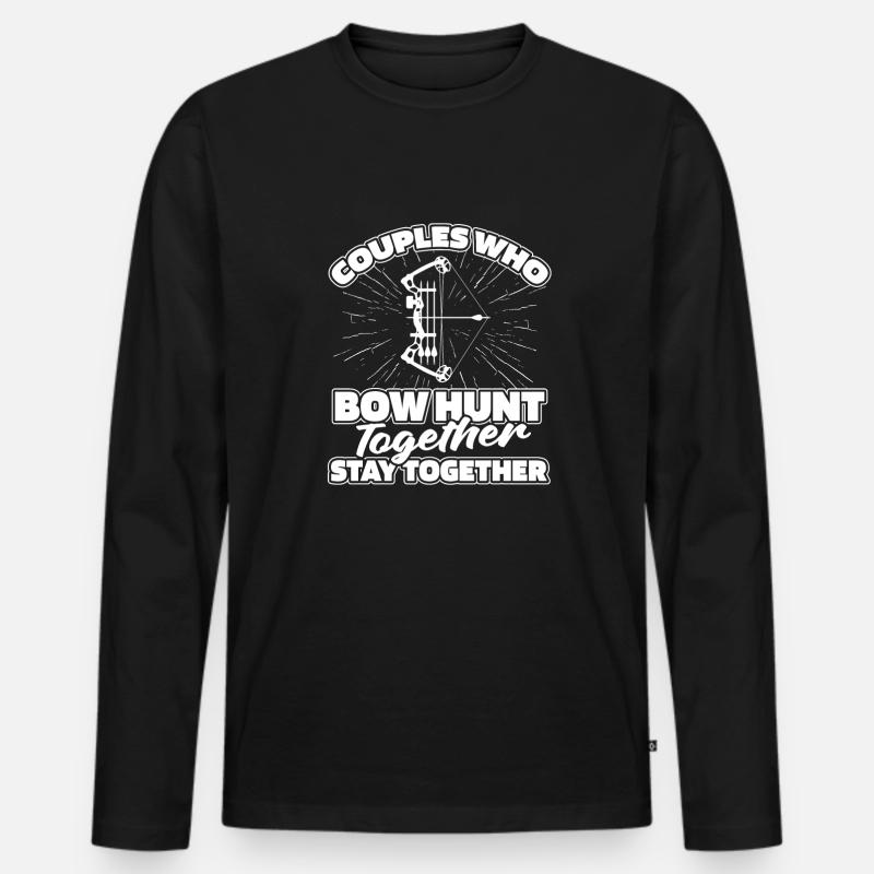 Bogenjagd Bogenjäger Paar - Männer Premium Bio Langarmshirt - Schwarz