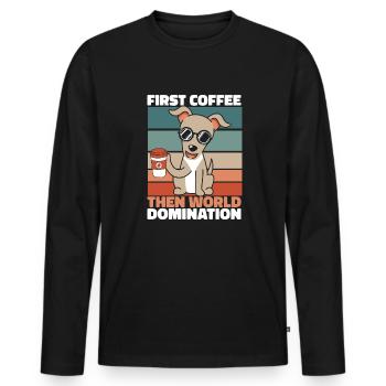 Greyhound Greyhound Coffee - Men's Premium Organic Long Sleeve Shirt - black - Front - Nico (187cm)