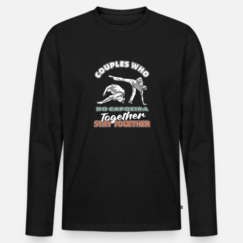 Capoeira Kampftanz Paar - Männer Premium Bio Langarmshirt - Schwarz