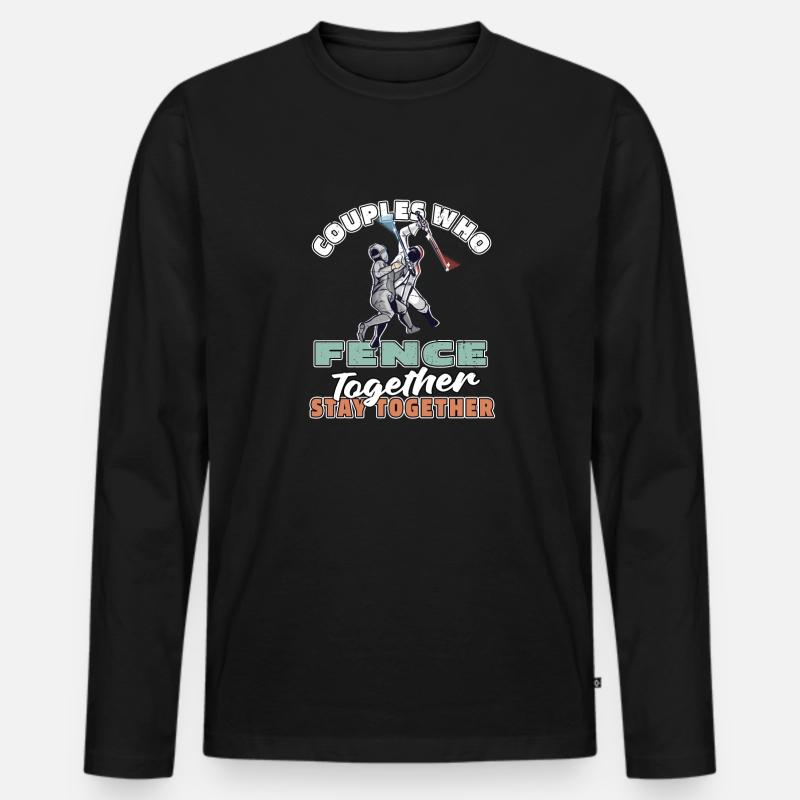 Fechten Fechter Paar - Männer Premium Bio Langarmshirt - Schwarz