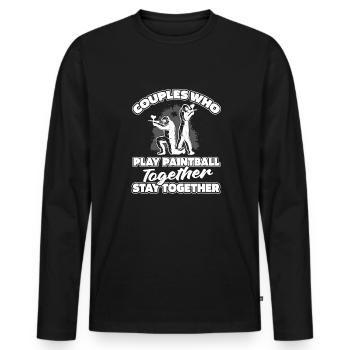 Paintball Couple - T-shirt manches longues Premium bio Homme - noir - Devant - Nico (187cm)