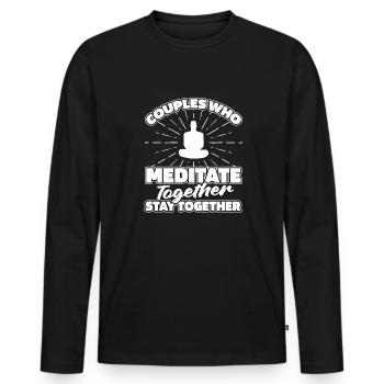 Meditation Meditate Couple - Men's Premium Organic Long Sleeve Shirt - black - Front - Nico (187cm)