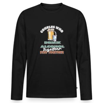 Drinking alcohol drinking couple - Men's Premium Organic Long Sleeve Shirt - black - Front - Nico (187cm)