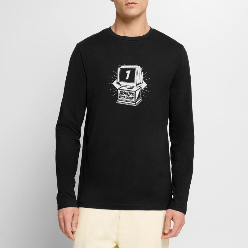 Developer Coder Programmer Worlds Best Coder Men's Premium Organic Long Sleeve Shirt