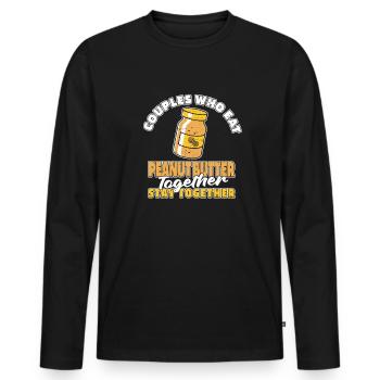 Peanut Butter Pair - Men's Premium Organic Long Sleeve Shirt - black - Front - Nico (187cm)