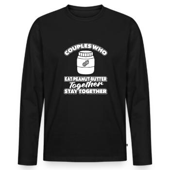 Peanut Butter Pair - Men's Premium Organic Long Sleeve Shirt - black - Front - Nico (187cm)