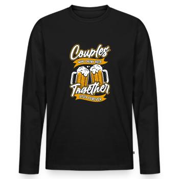 Bier Bierliebhaber Paar - Männer Premium Bio Langarmshirt - Schwarz - Vorne - Nico (187cm)