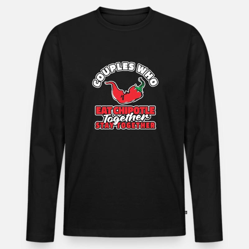 Chipotle Paar - Männer Premium Bio Langarmshirt - Schwarz