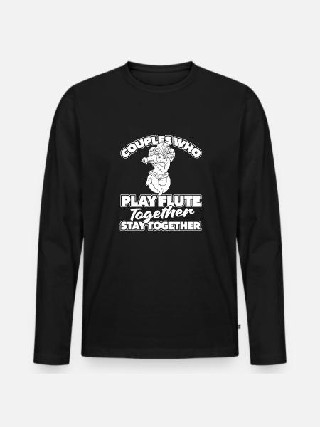 Flutist Flute Pair - Men's Premium Organic Long Sleeve Shirt - black