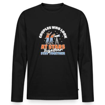Astrology Astrologer Couple - Men's Premium Organic Long Sleeve Shirt - black - Front - Nico (187cm)