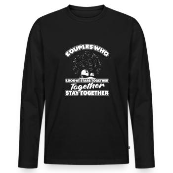 Astrology Astrologer Couple - Men's Premium Organic Long Sleeve Shirt - black - Front - Nico (187cm)