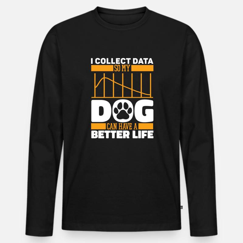 Data Science Data Analyst Hund - Männer Premium Bio Langarmshirt - Schwarz