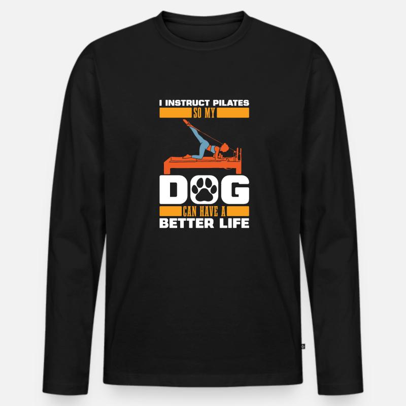 Cane addestratore di Pilates - Maglia a manica lunga ecologica premium da uomo - nero