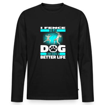 Fechten Fechter Hund - Männer Premium Bio Langarmshirt - Schwarz - Vorne - Nico (187cm)
