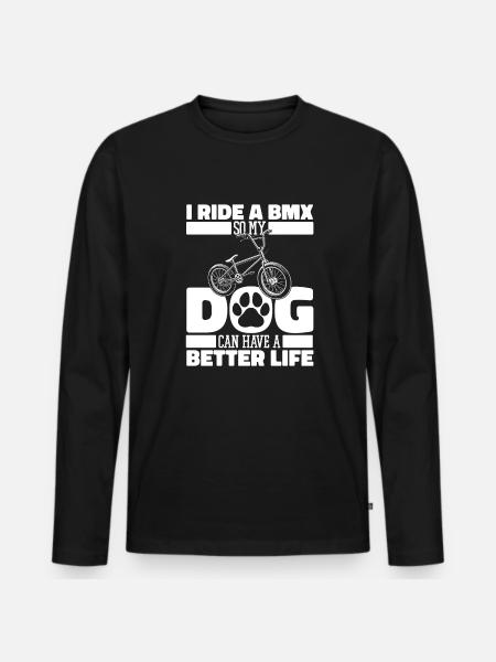Bmx Bmx Biker Dog - Men's Premium Organic Long Sleeve Shirt - black