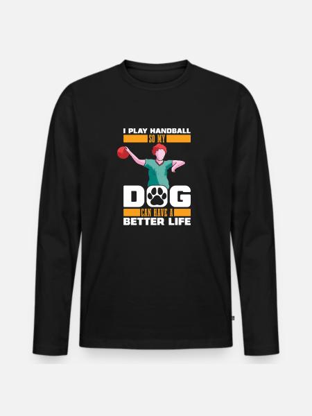 Handball Handball Dog - Men's Premium Organic Long Sleeve Shirt - black