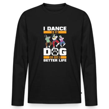 Dancing Dancer Dog - Men's Premium Organic Long Sleeve Shirt - black - Front - Nico (187cm)